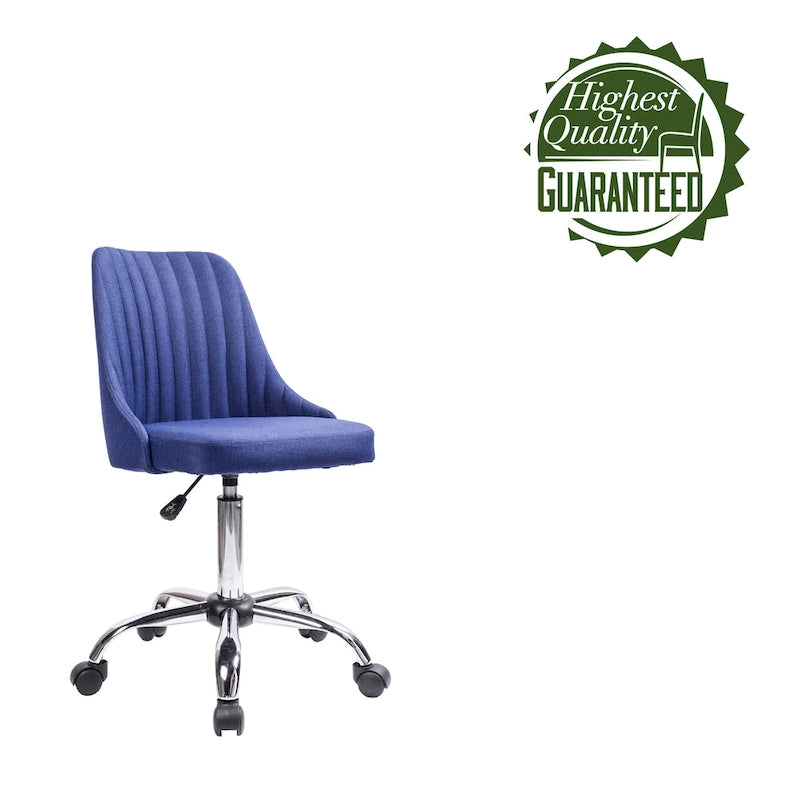 Chaise de bureau Porthos Home Jarvis en tissu rembourré avec base chromée