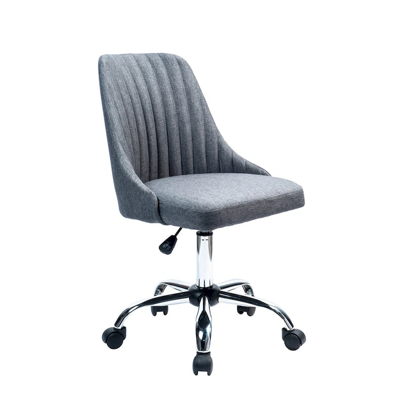 Chaise de bureau Porthos Home Jarvis en tissu rembourré avec base chromée