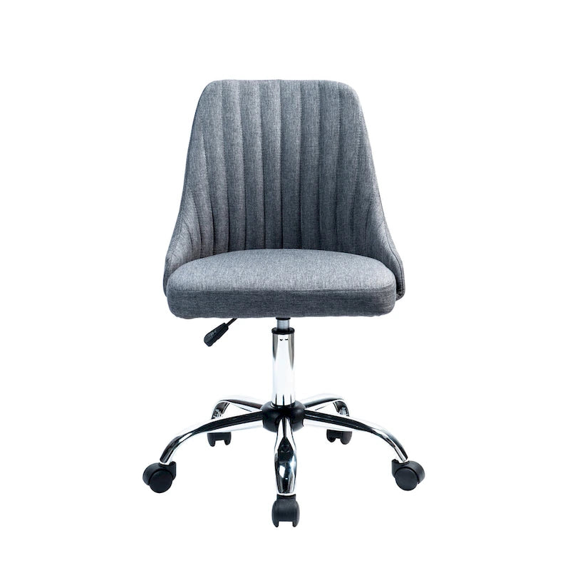 Chaise de bureau Porthos Home Jarvis en tissu rembourré avec base chromée