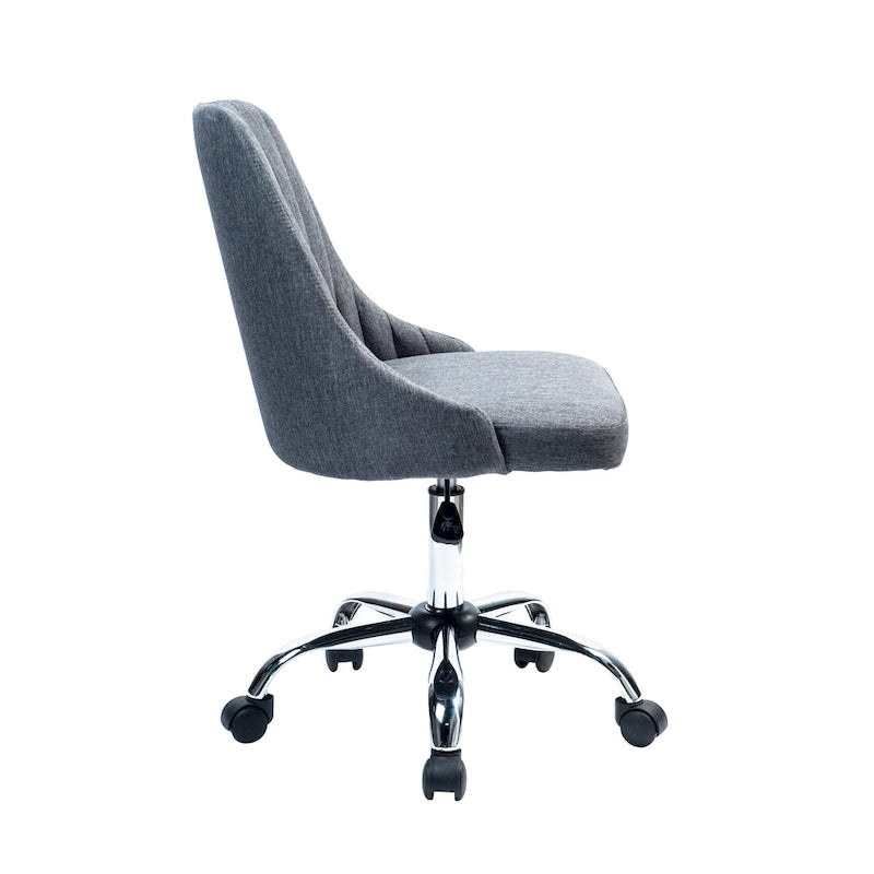 Chaise de bureau Porthos Home Jarvis en tissu rembourré avec base chromée