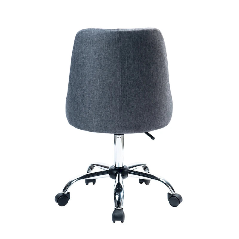 Chaise de bureau Porthos Home Jarvis en tissu rembourré avec base chromée