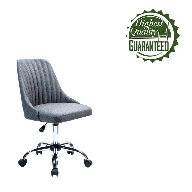 Chaise de bureau Porthos Home Jarvis en tissu rembourré avec base chromée