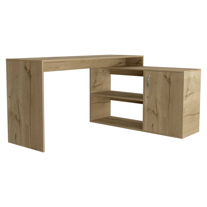 Bureau d'angle avec deux étagères et une armoire à porte unique FM Furniture Dallas