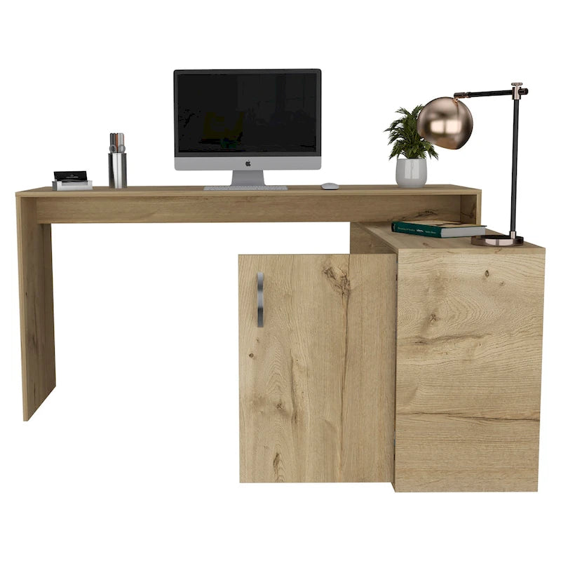 Bureau d'angle avec deux étagères et une armoire à porte unique FM Furniture Dallas