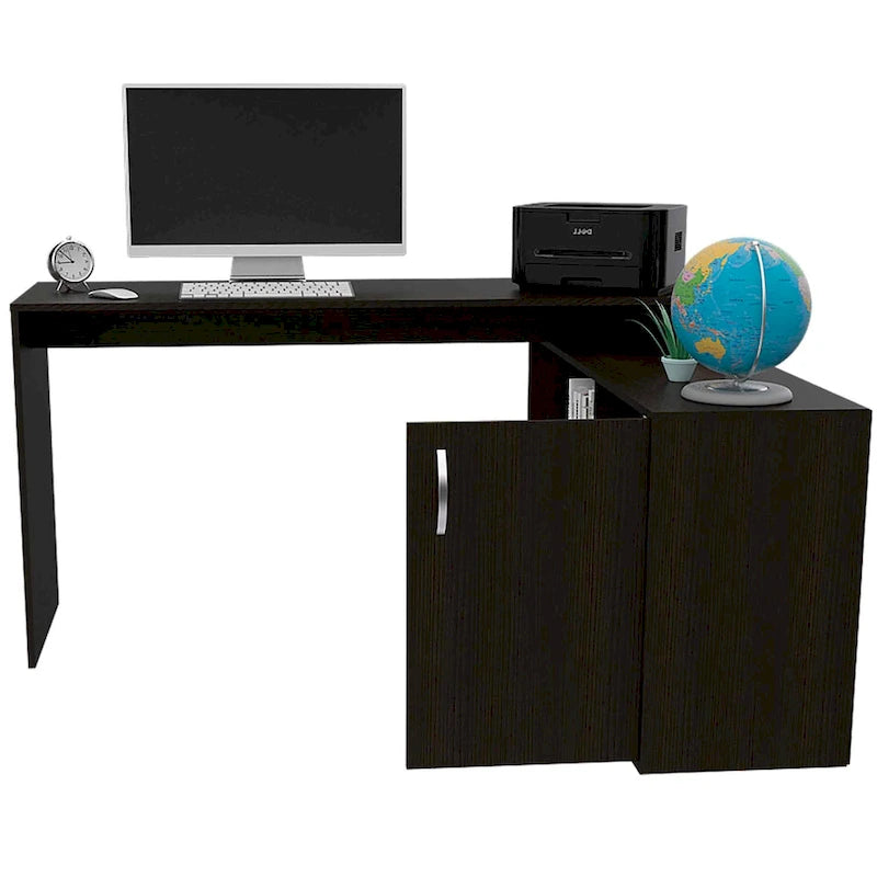 Bureau d'angle avec deux étagères et une armoire à porte unique FM Furniture Dallas
