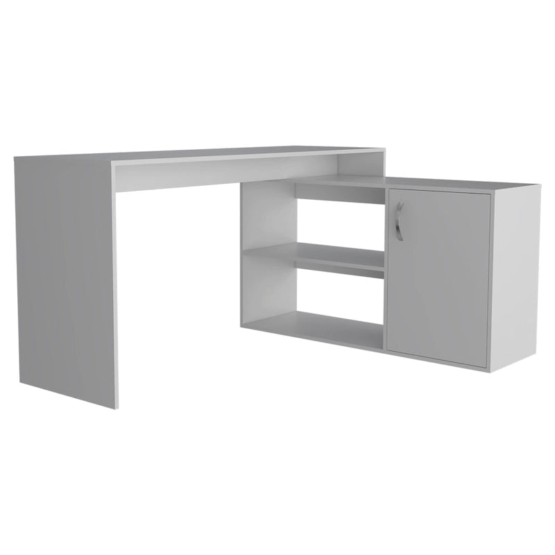 Bureau d'angle avec deux étagères et une armoire à porte unique FM Furniture Dallas