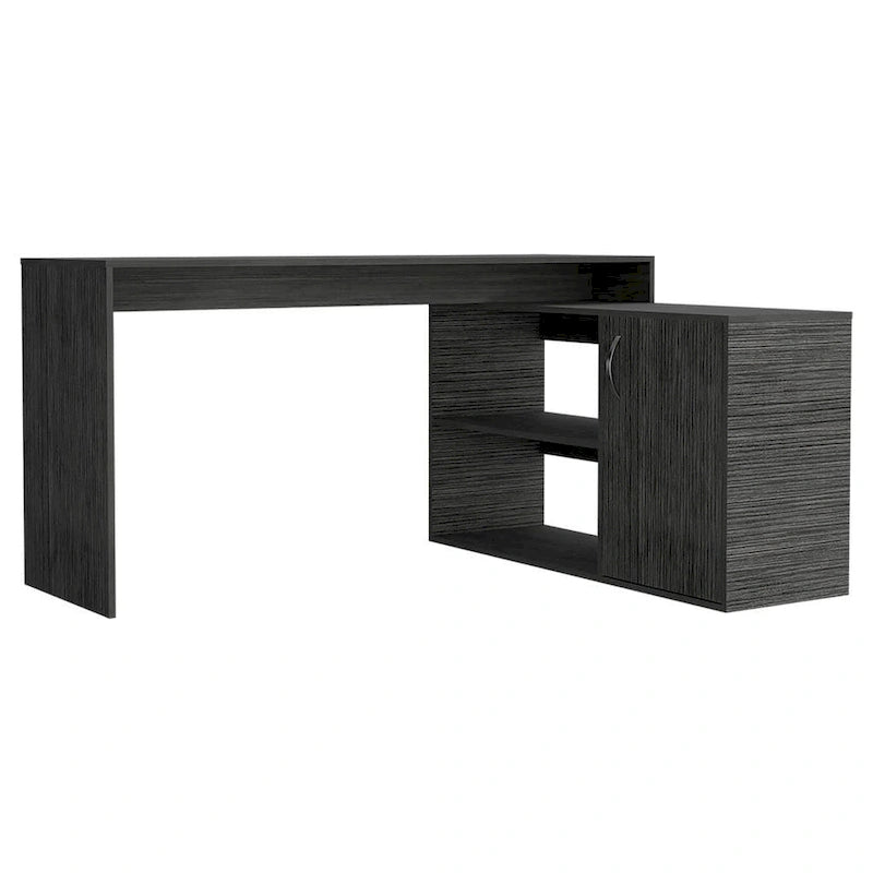 Bureau d'angle avec deux étagères et une armoire à porte unique FM Furniture Dallas