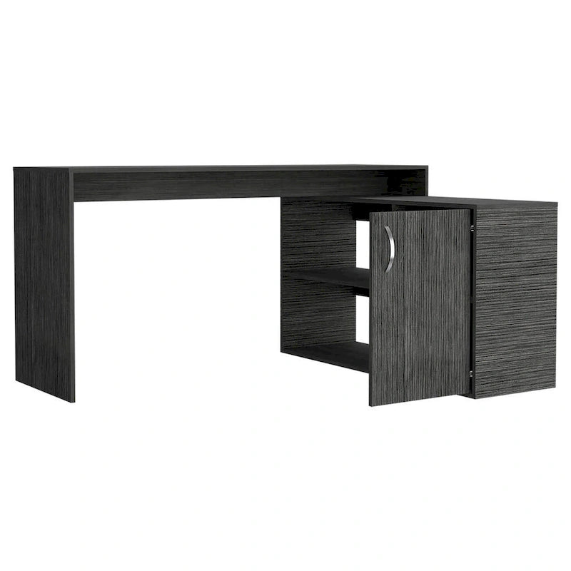 Bureau d'angle avec deux étagères et une armoire à porte unique FM Furniture Dallas