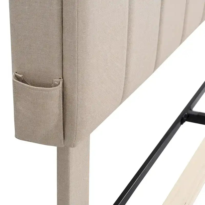 Lit plateforme rembourré Queen size