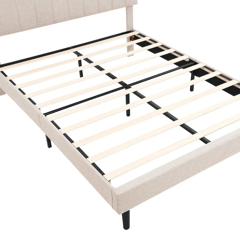 Lit plateforme rembourré Queen size