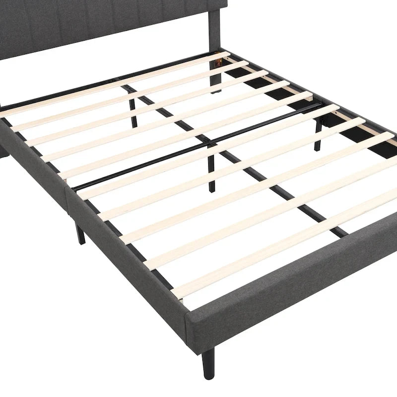 Lit plateforme rembourré Queen size