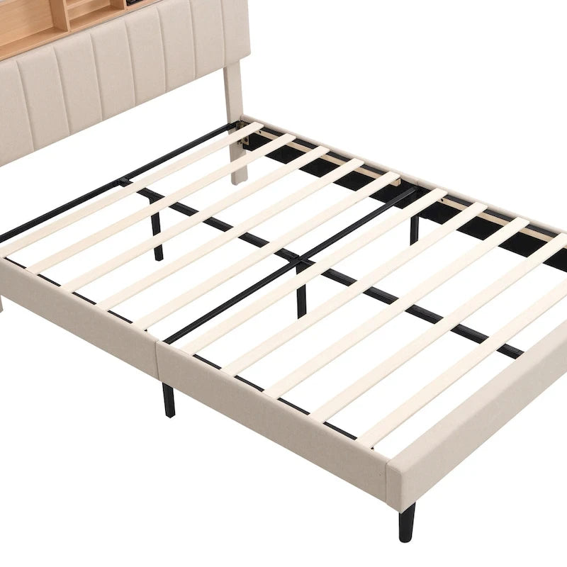 Lit plateforme rembourré Queen size