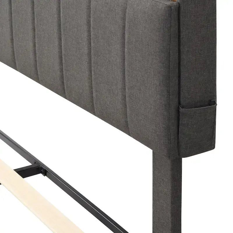 Lit plateforme rembourré Queen size