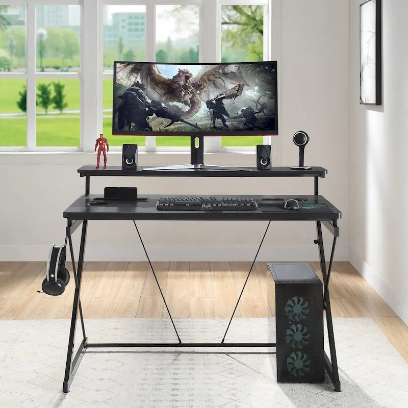 Bureau de jeu Emulator Battlestation avec lumières LED RVB