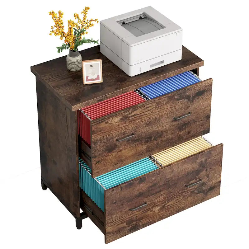 Classeur horizontal à 2 tiroirs pour bureau à domicile, format lettre