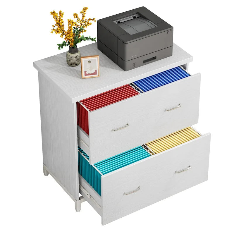 Classeur horizontal à 2 tiroirs pour bureau à domicile, format lettre