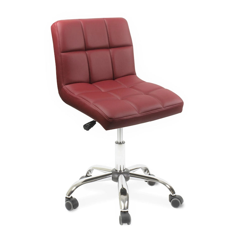 Chaise de bureau capitonnée TOTO, sans accoudoirs, coussin épais, hauteur réglable 19-25, rouge moderne - S.O.