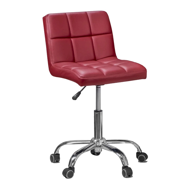 Chaise de bureau capitonnée TOTO, sans accoudoirs, coussin épais, hauteur réglable 19-25, rouge moderne - S.O.
