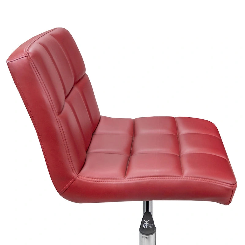 Chaise de bureau capitonnée TOTO, sans accoudoirs, coussin épais, hauteur réglable 19-25, rouge moderne - S.O.