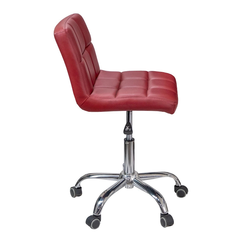 Chaise de bureau capitonnée TOTO, sans accoudoirs, coussin épais, hauteur réglable 19-25, rouge moderne - S.O.
