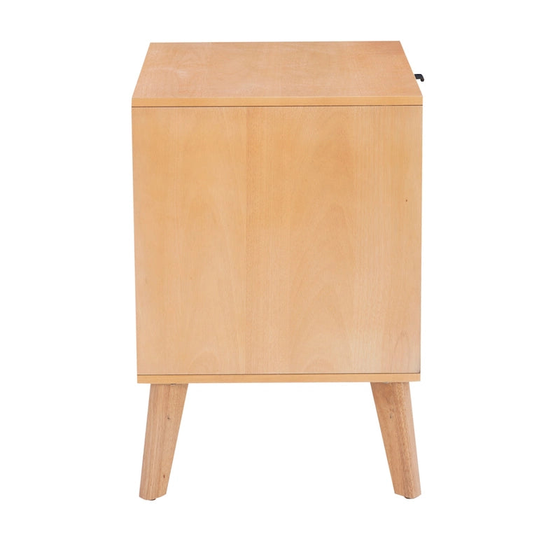 Table de chevet Adelphi en bois et rotin, milieu de siècle