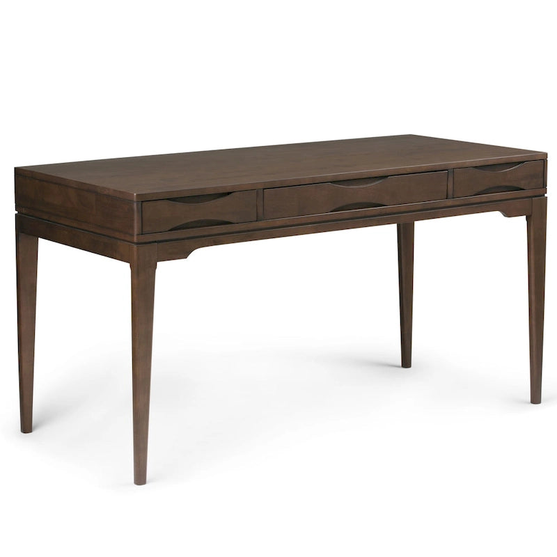 WYNDENHALL Pearson Bureau d'écriture professionnel en bois massif de 152 cm de large, style moderne du milieu du siècle
