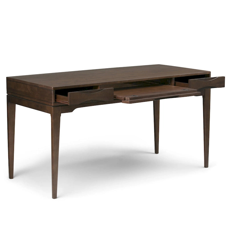 WYNDENHALL Pearson Bureau d'écriture professionnel en bois massif de 152 cm de large, style moderne du milieu du siècle