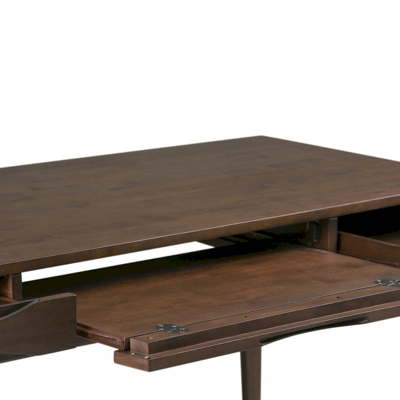 WYNDENHALL Pearson Bureau d'écriture professionnel en bois massif de 152 cm de large, style moderne du milieu du siècle