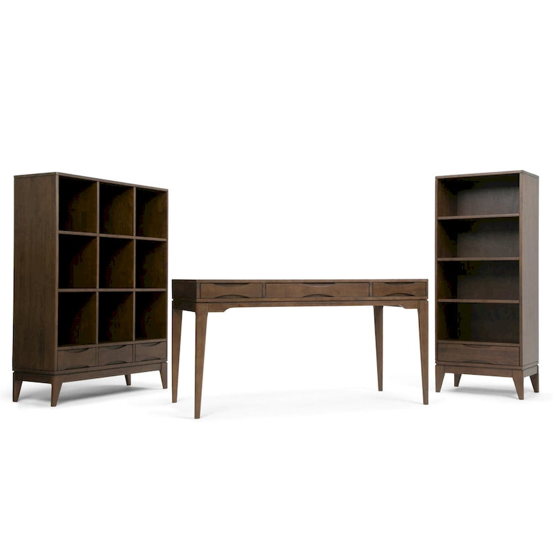 WYNDENHALL Pearson Bureau d'écriture professionnel en bois massif de 152 cm de large, style moderne du milieu du siècle