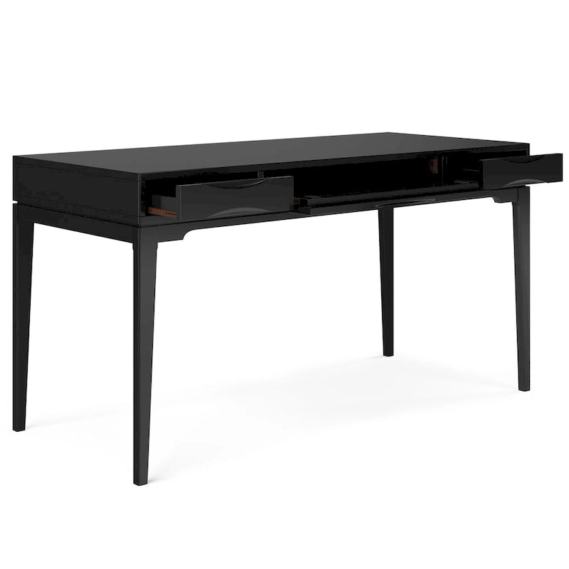 WYNDENHALL Pearson Bureau d'écriture professionnel en bois massif de 152 cm de large, style moderne du milieu du siècle