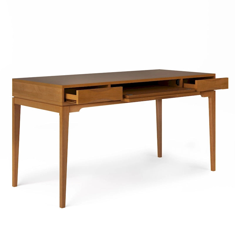 WYNDENHALL Pearson Bureau d'écriture professionnel en bois massif de 152 cm de large, style moderne du milieu du siècle