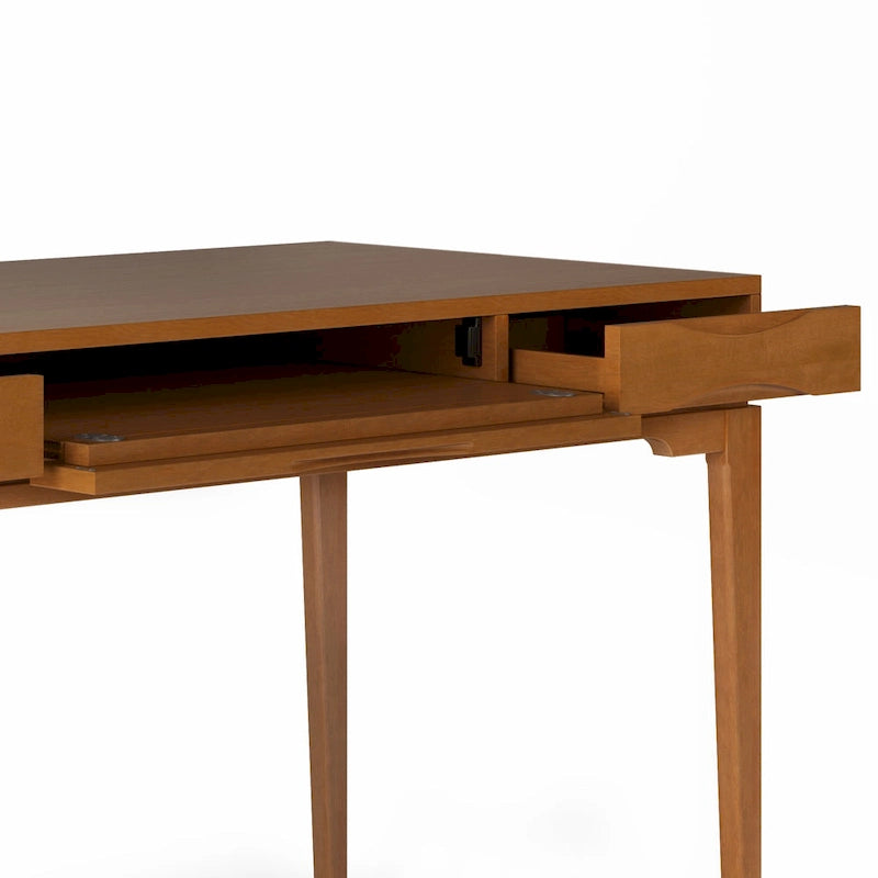 WYNDENHALL Pearson Bureau d'écriture professionnel en bois massif de 152 cm de large, style moderne du milieu du siècle
