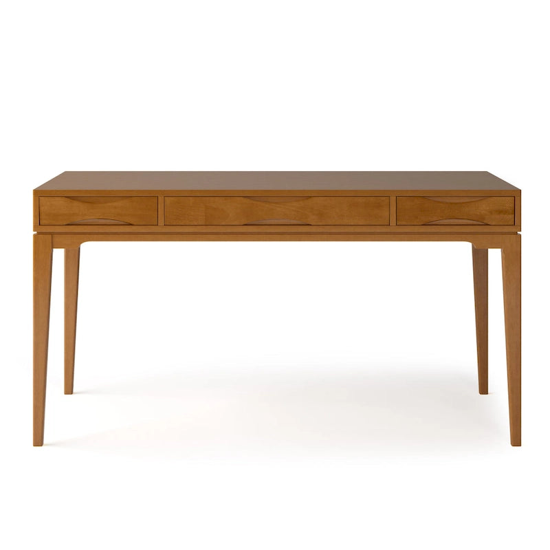 WYNDENHALL Pearson Bureau d'écriture professionnel en bois massif de 152 cm de large, style moderne du milieu du siècle
