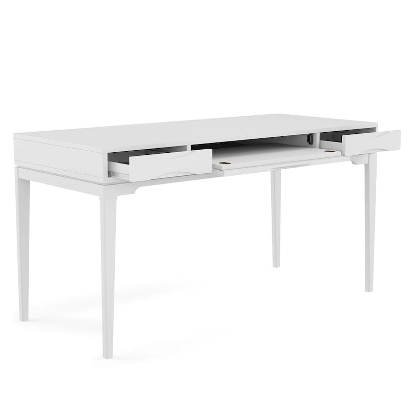 WYNDENHALL Pearson Bureau d'écriture professionnel en bois massif de 152 cm de large, style moderne du milieu du siècle