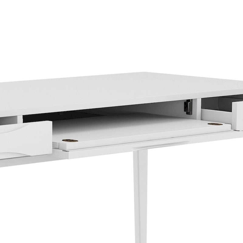 WYNDENHALL Pearson Bureau d'écriture professionnel en bois massif de 152 cm de large, style moderne du milieu du siècle