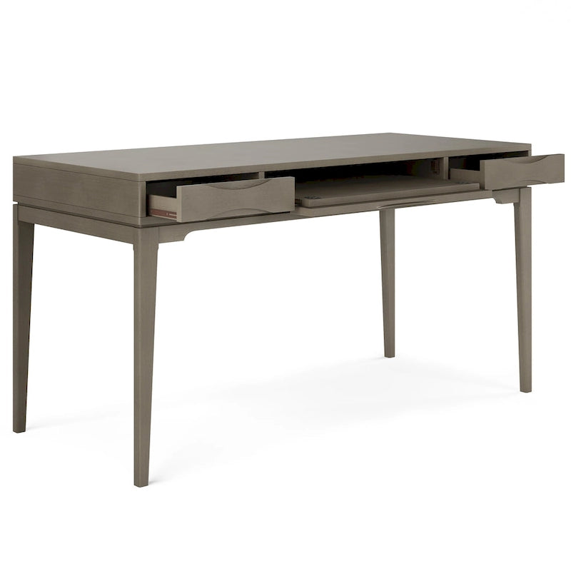 WYNDENHALL Pearson Bureau d'écriture professionnel en bois massif de 152 cm de large, style moderne du milieu du siècle