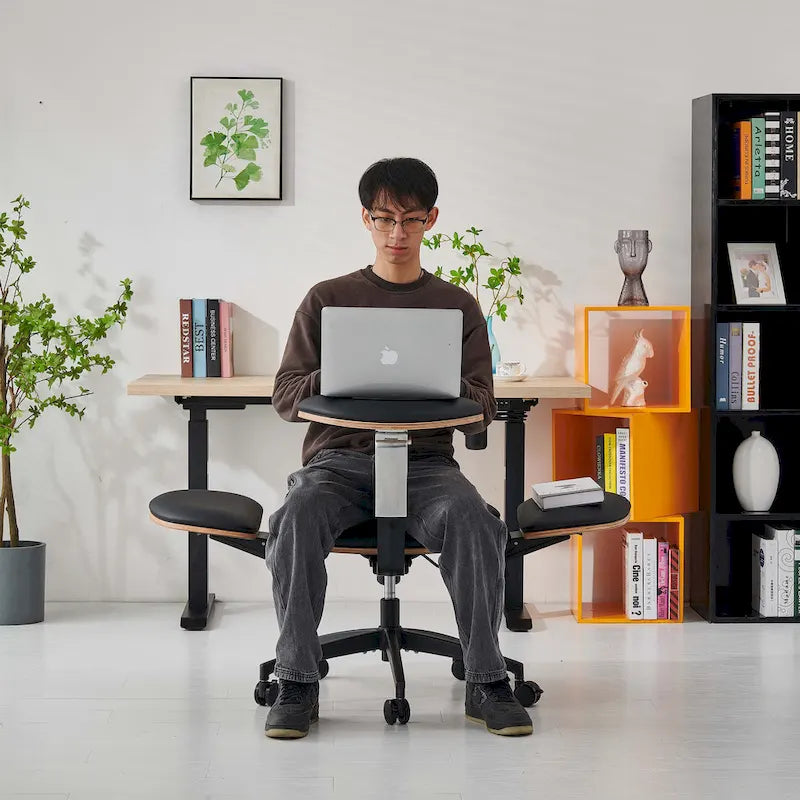 Chaise de méditation ergonomique noire réglable Fauteuil de bureau à domicile multi-positions