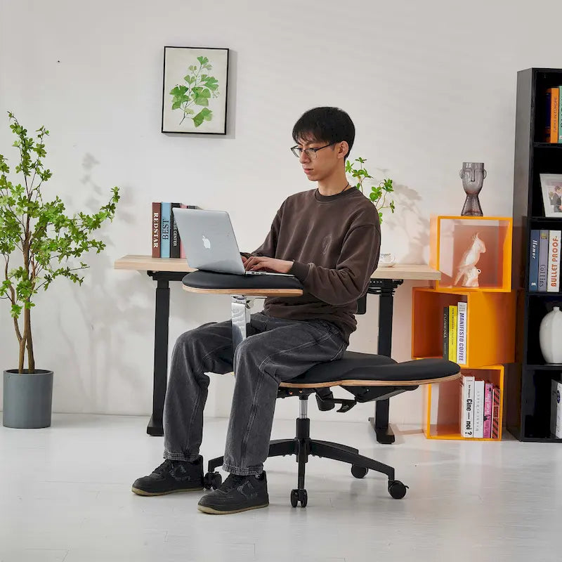 Chaise de méditation ergonomique noire réglable Fauteuil de bureau à domicile multi-positions