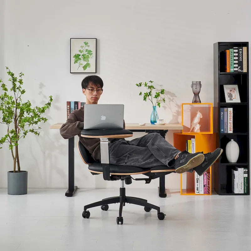 Chaise de méditation ergonomique noire réglable Fauteuil de bureau à domicile multi-positions