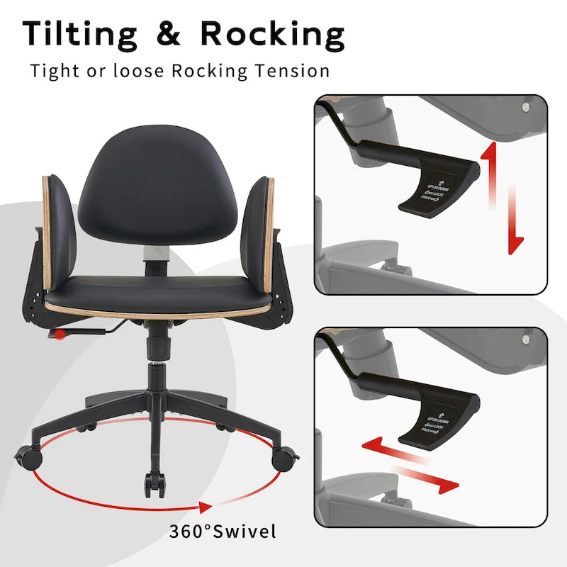 Chaise de méditation ergonomique noire réglable Fauteuil de bureau à domicile multi-positions