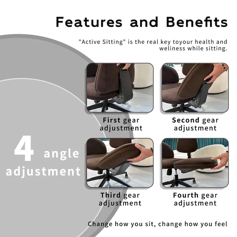 Chaise de méditation ergonomique noire réglable Fauteuil de bureau à domicile multi-positions