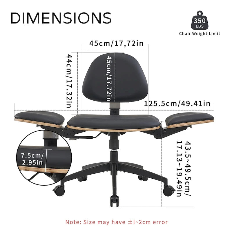 Chaise de méditation ergonomique noire réglable Fauteuil de bureau à domicile multi-positions