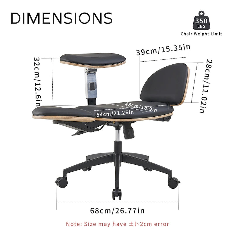 Chaise de méditation ergonomique noire réglable Fauteuil de bureau à domicile multi-positions