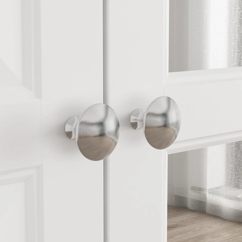 Garde-robe/Armoire/Placard familial de 70,9H avec portes miroir laque blanche