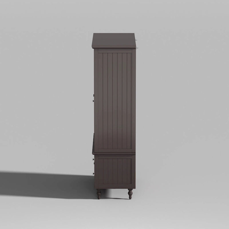 Garde-robe/Armoire/Placard familial de 70,9H avec portes miroir laque blanche