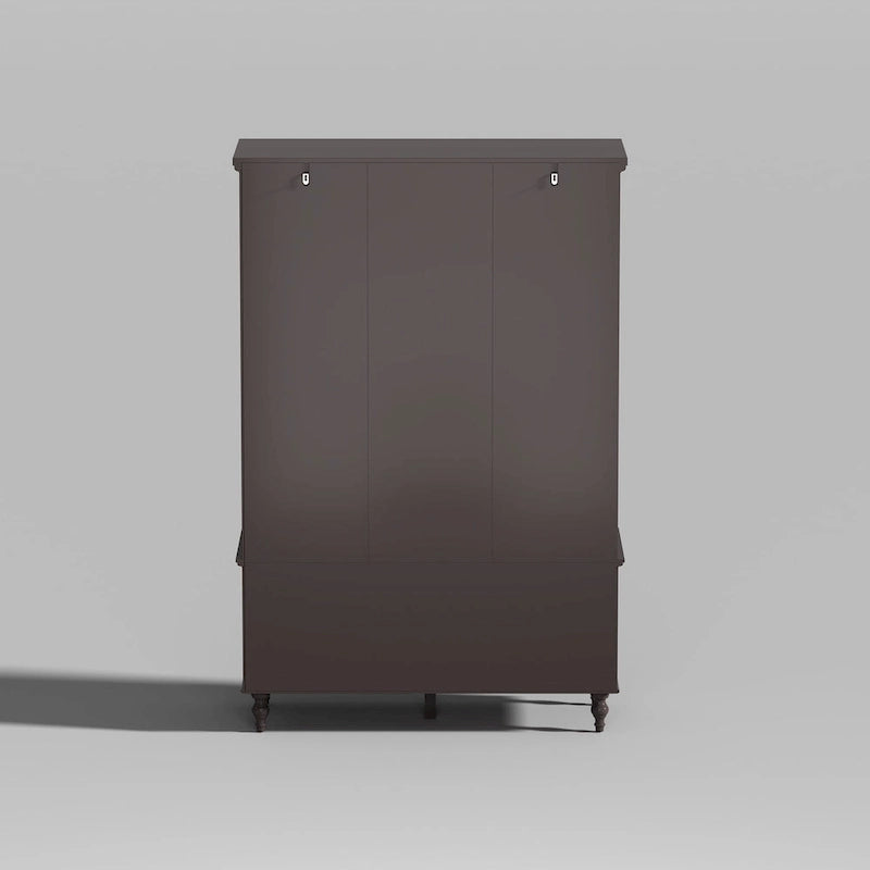 Garde-robe/Armoire/Placard familial de 70,9H avec portes miroir laque blanche