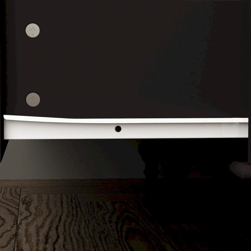 Garde-robe/Armoire/Placard familial de 70,9H avec portes miroir laque blanche