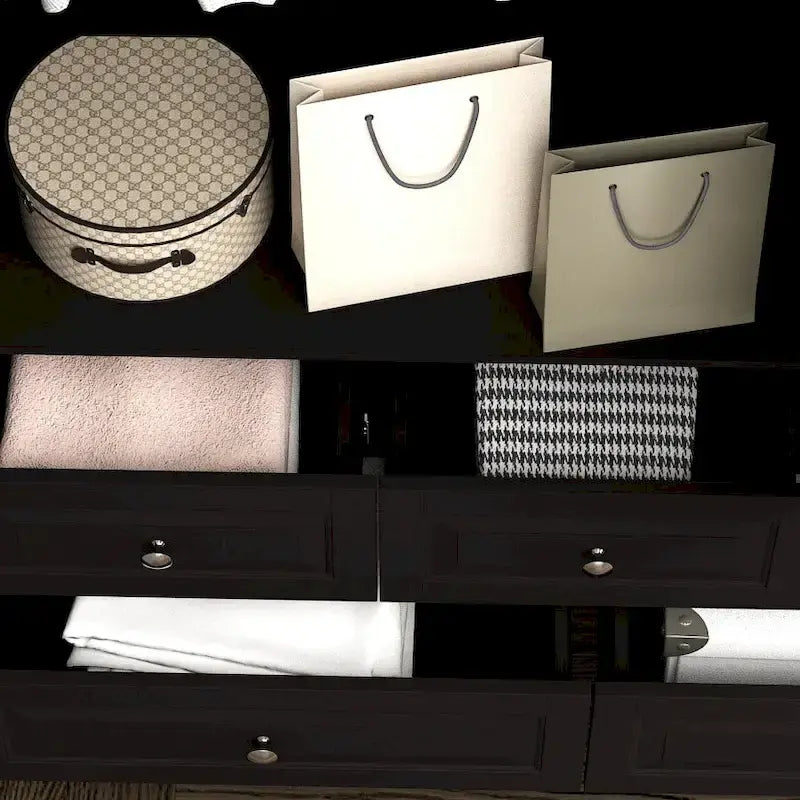Garde-robe/Armoire/Placard familial de 70,9H avec portes miroir laque blanche