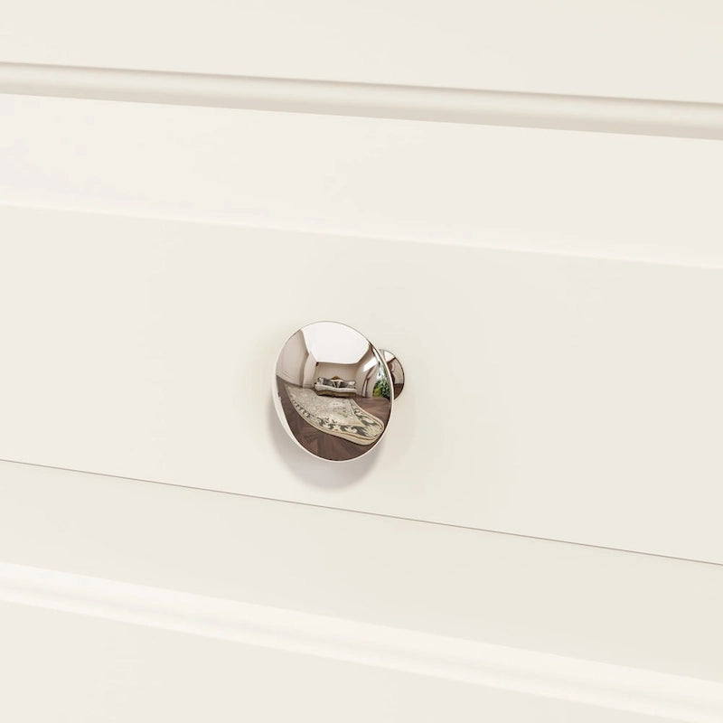 Garde-robe/Armoire/Placard familial de 70,9H avec portes miroir laque blanche