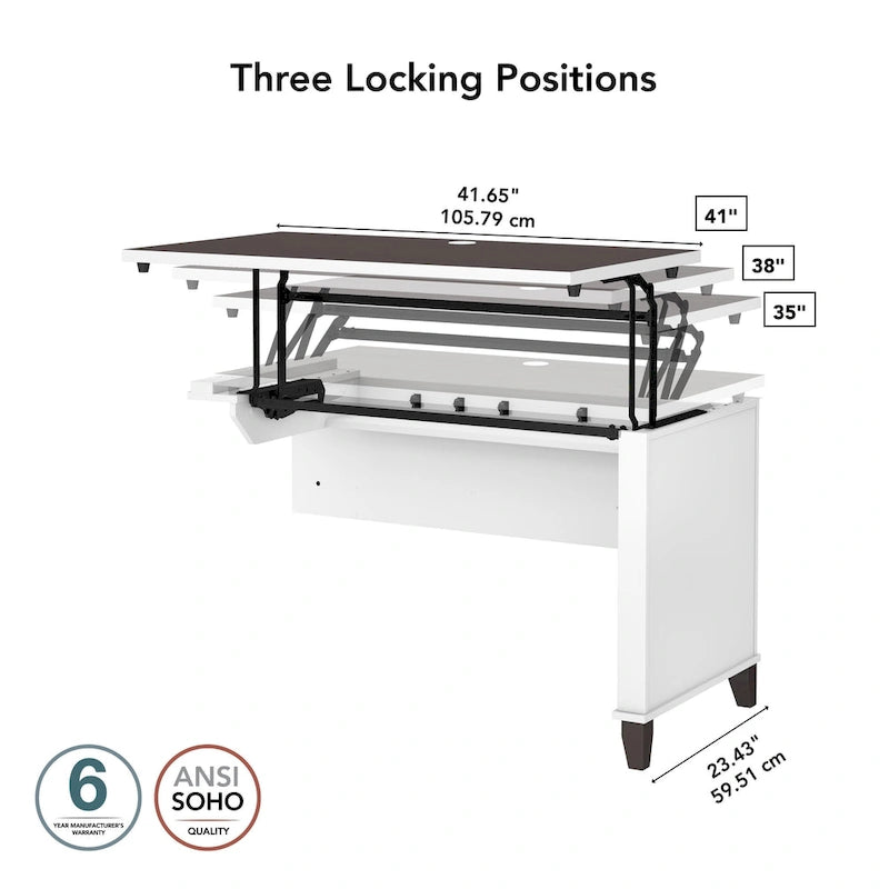 Rallonge de bureau Bush Furniture Somerset 42 po, 3 positions, assis-debout